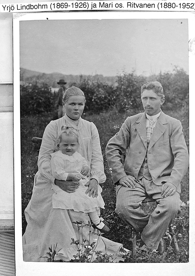 yrjö lindbohm 1869.1926 ja mari os ritvanen 1880 1952